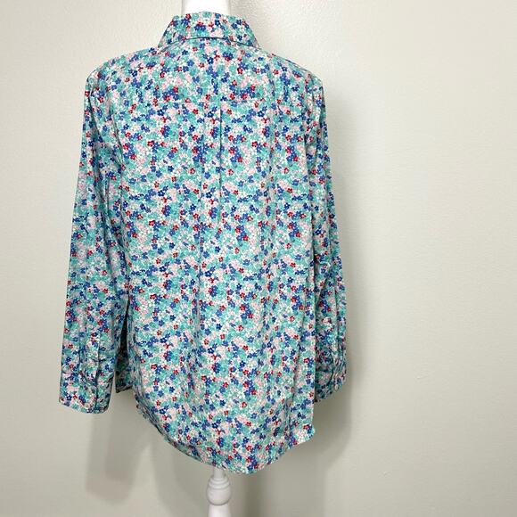 Talbots Floral Shirt Womens Size: X Lovely Ditsy Flowers Long Sleeve Button up - Picture 8 of 13